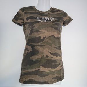 Aeropostale Camouflage Pattern Embroider Tee